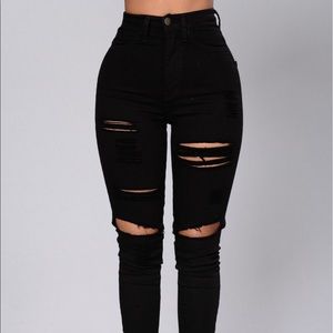 Distressed Black Jeans (NEVER WORN)